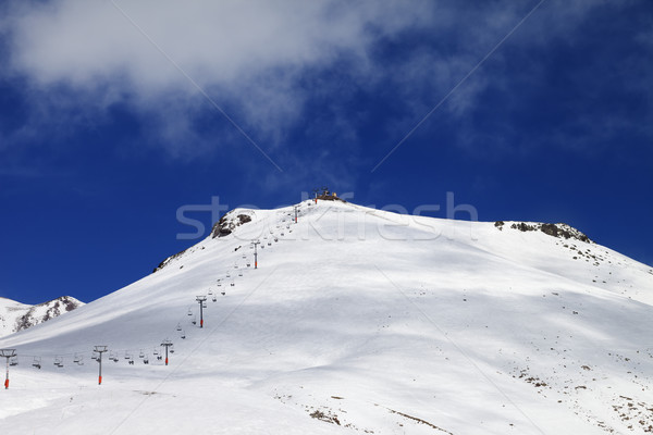 Ropeway and ski slope in sun day Stock photo © BSANI