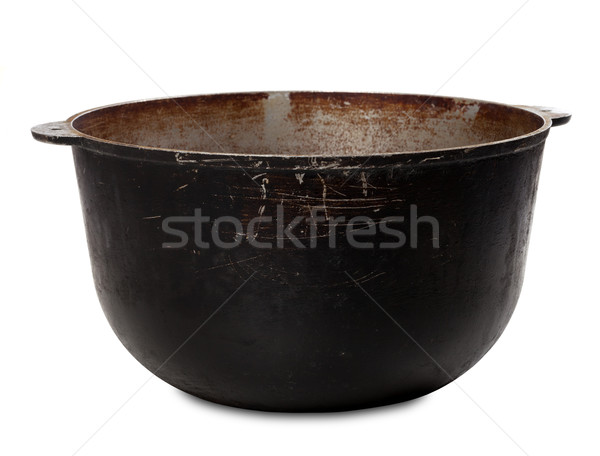 Vieux sale grand pot isolé blanche Photo stock © BSANI