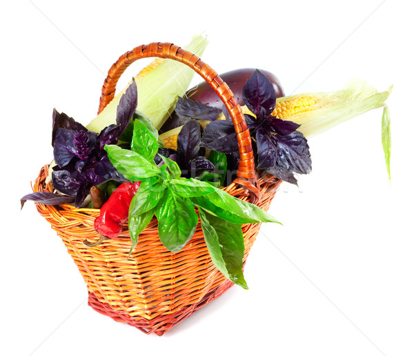 Vegetables in wicker basket Stock photo © BSANI