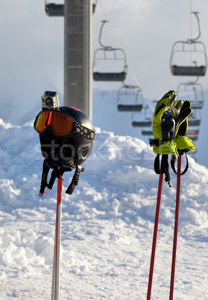 Protective sports equipment on ski poles  Stock photo © BSANI