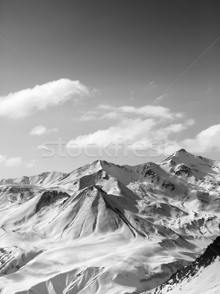 Black and white snowy mountains in nice sun day Stock photo © BSANI