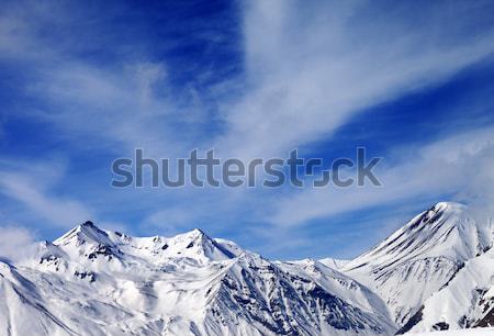 Stok fotoğraf: Kış · dağlar · sis · panorama · kafkaslar · Georgia