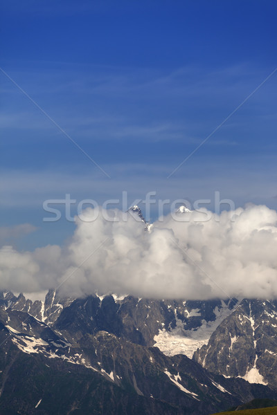 Yüksek dağlar bulutlar kafkaslar Georgia spor Stok fotoğraf © BSANI