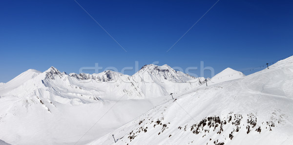 Panorama zimą góry kaukaz Gruzja narciarskie Zdjęcia stock © BSANI