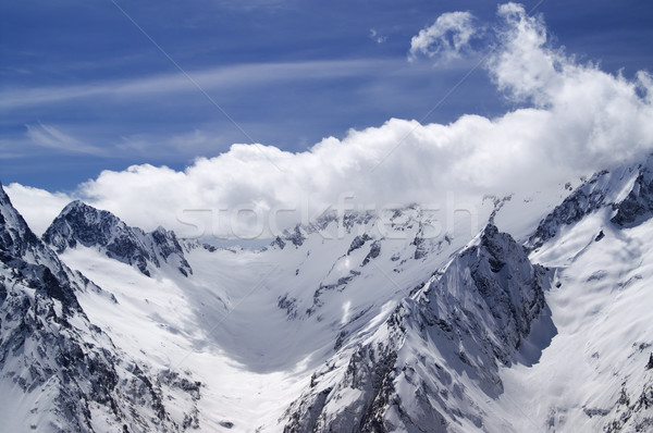 Kaukázus hegyek tájkép jég tél kék Stock fotó © BSANI