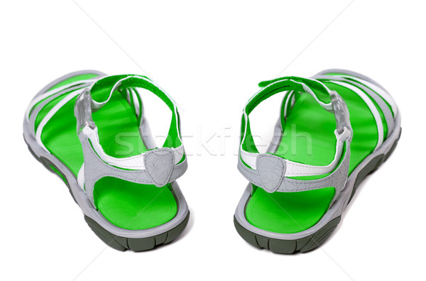 Green summer sandals on white background Stock photo © BSANI