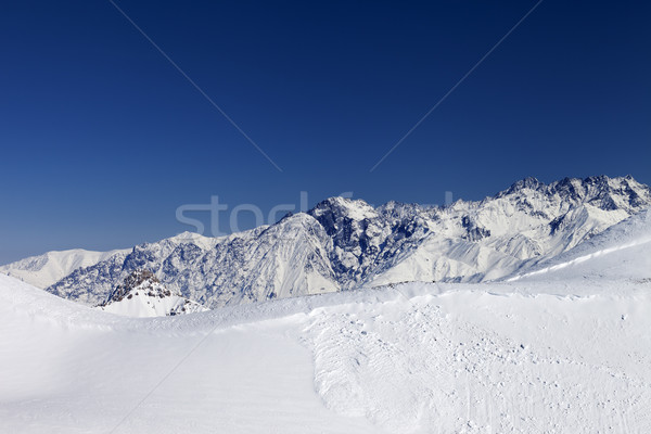 Trace of avalanche on snow slope Stock photo © BSANI