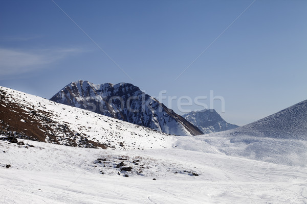 Stock photo: Off piste slope at sunny day