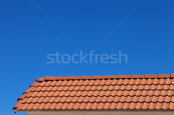 Roof tiles and blue clear sky Stock photo © BSANI