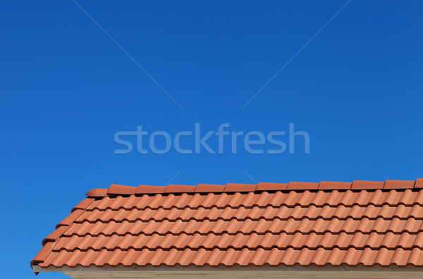 Toit tuiles bleu ciel clair ciel maison [[stock_photo]] © BSANI