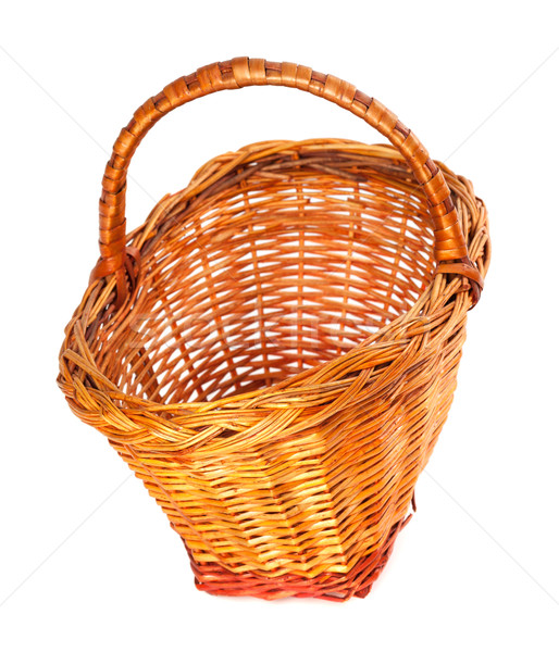 Empty wicker basket. Isolated on white background. Stock photo © BSANI