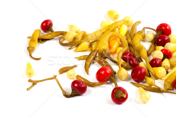 Stock photo: Mix of hot turkish pickled peppers