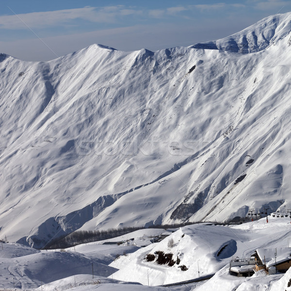 Stock photo: View on ski resort Gudauri in sun day