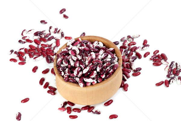 Haricot beans in wooden bowl Stock photo © BSANI