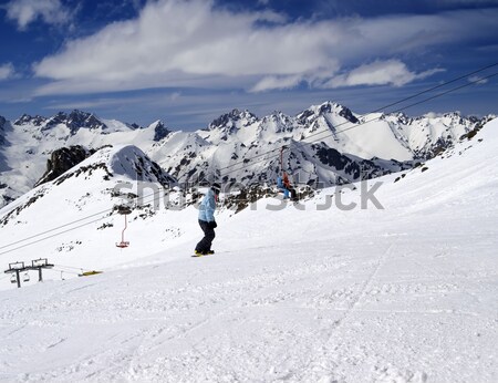 Skipiste Sonne Tag Landschaft Berg Stock foto © BSANI