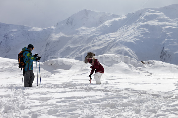 Père fille ski Resort chutes de neige caucase [[stock_photo]] © BSANI