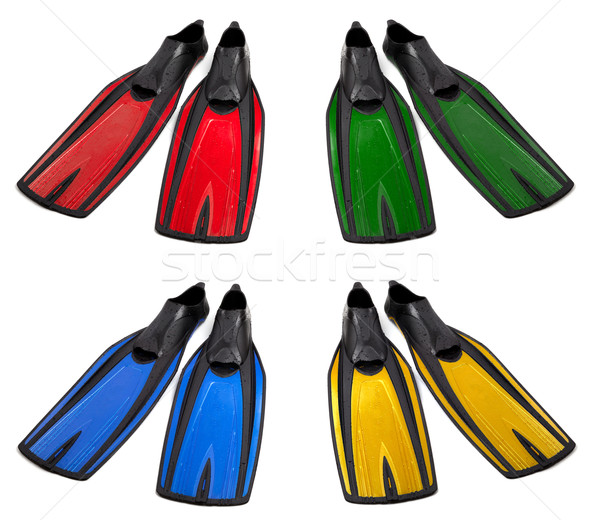 Set of multicolored swim fins Stock photo © BSANI
