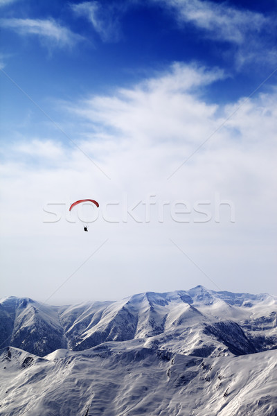 Сток-фото: силуэта · гор · ветреный · небе · Кавказ · Грузия