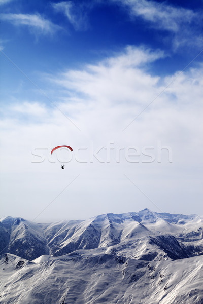 Stock foto: Silhouette · Berge · windig · Himmel · Georgia