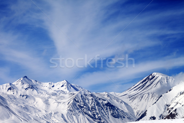 Zimą góry wietrzny dzień kaukaz Gruzja Zdjęcia stock © BSANI