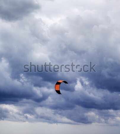 Stock photo: Power kite and gray sky