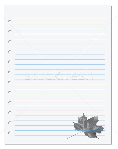 Notebook paper with maple-leaf at background Stock photo © BSANI