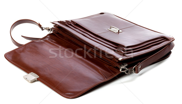 Open leather briefcase Stock photo © BSANI