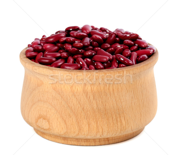 Red haricot in wooden bowl Stock photo © BSANI