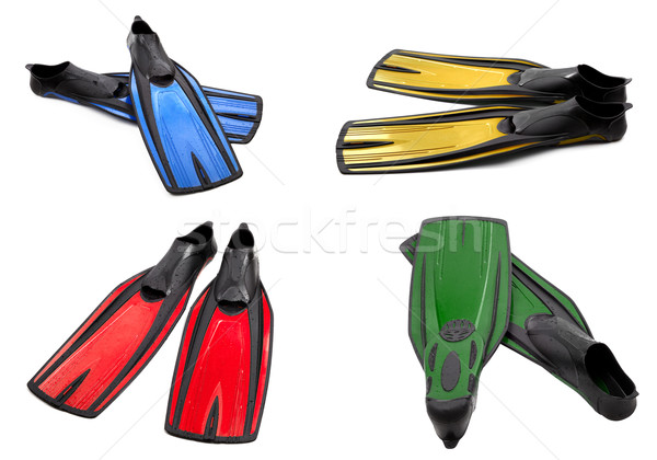 Set of multicolor swim fins for diving Stock photo © BSANI