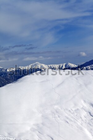 Sípálya Kaukázus hegyek Grúzia sí üdülőhely Stock fotó © BSANI