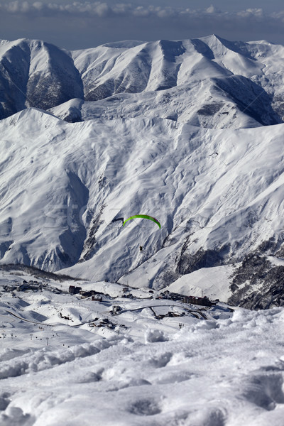 скорости верховая езда снега гор Кавказ Грузия Сток-фото © BSANI