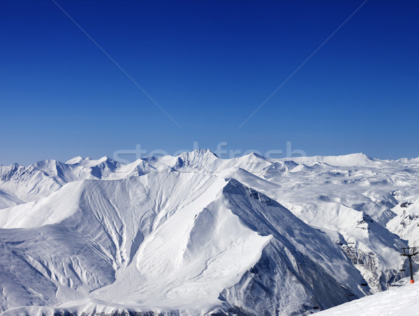 Winter mountains and blue clear sky at nice day Stock photo © BSANI