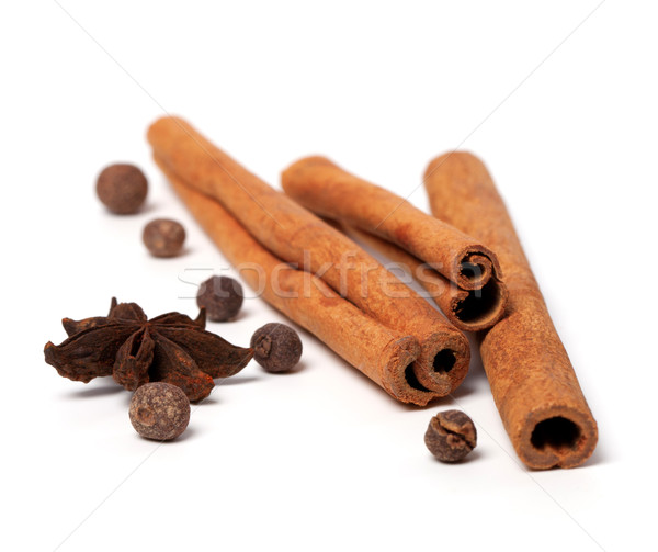 Black peppercorns, anise stars and cinnamon sticks Stock photo © BSANI