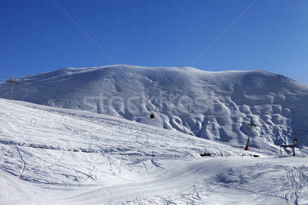 Stock photo: Gondola lift and ski slope