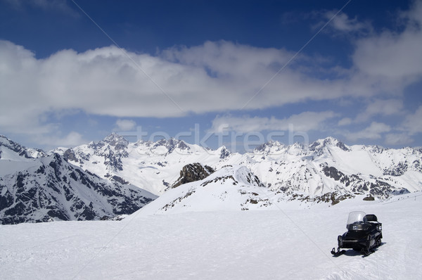 Snowmobile on ski slope Stock photo © BSANI