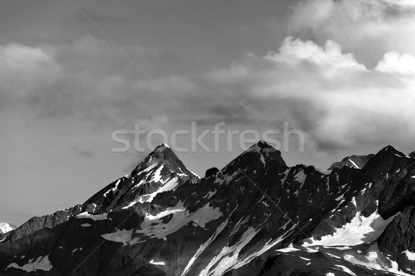 Black and white view on summer mountains with snow Stock photo © BSANI