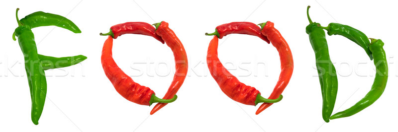 FOOD text composed of chili peppers Stock photo © BSANI