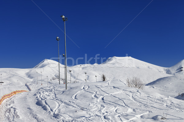 Winter mountains and ski slope at nice sun day Stock photo © BSANI