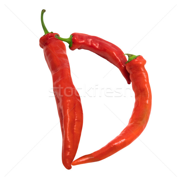 Stock photo: Letter D composed of chili peppers