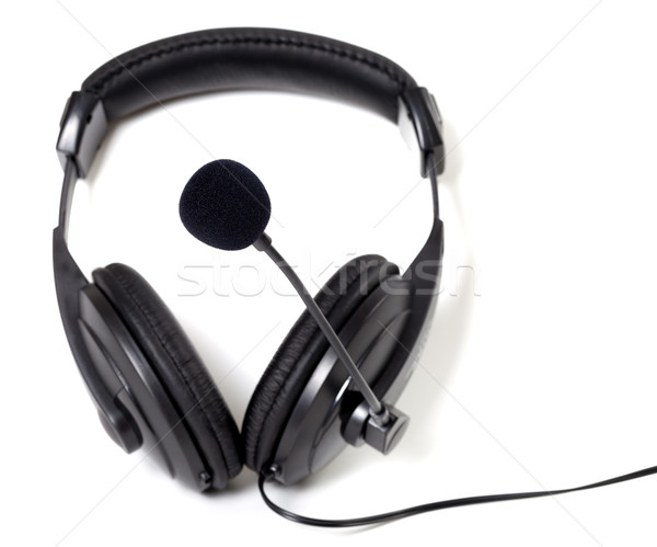 Headphones with microphone on white background. Stock photo © BSANI