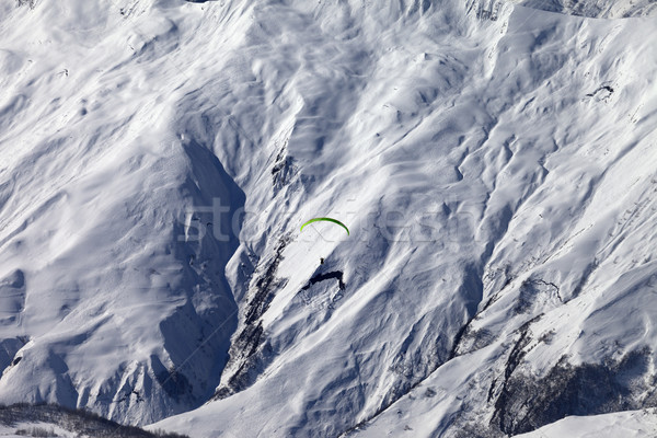 Speed riding in winter mountains at sun day Stock photo © BSANI