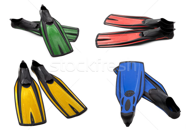 Set of multicolor swim fins for diving Stock photo © BSANI