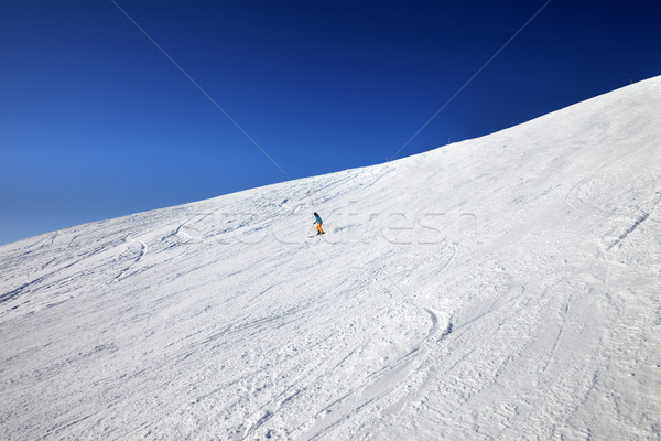 Narciarz słońce dzień kaukaz góry Zdjęcia stock © BSANI