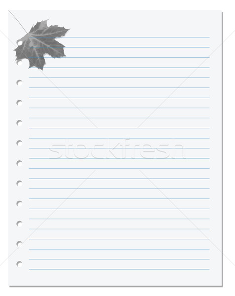 Notebook paper with maple leaf at background Stock photo © BSANI