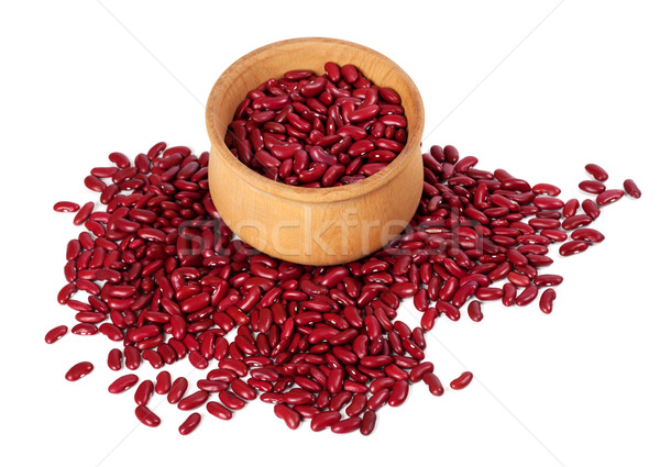 Red haricot in wooden bowl Stock photo © BSANI