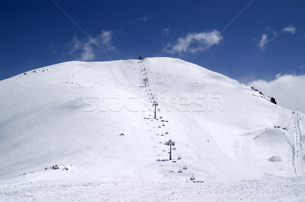 滑雪 訴諸 高加索 山 天空 景觀 商業照片 © BSANI