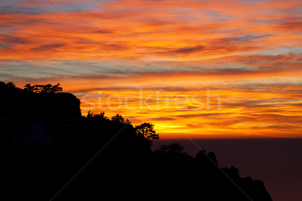 Güzel gün batımı kayalar güneş manzara deniz Stok fotoğraf © BSANI