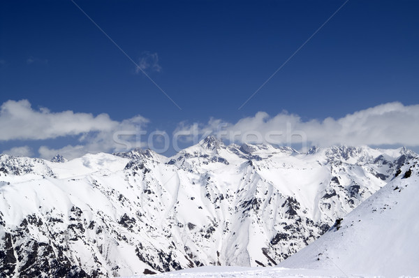 Kaukaz góry widoku krajobraz lodu zimą Zdjęcia stock © BSANI