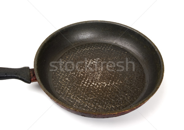 Dirty old frying pan on white background Stock photo © BSANI