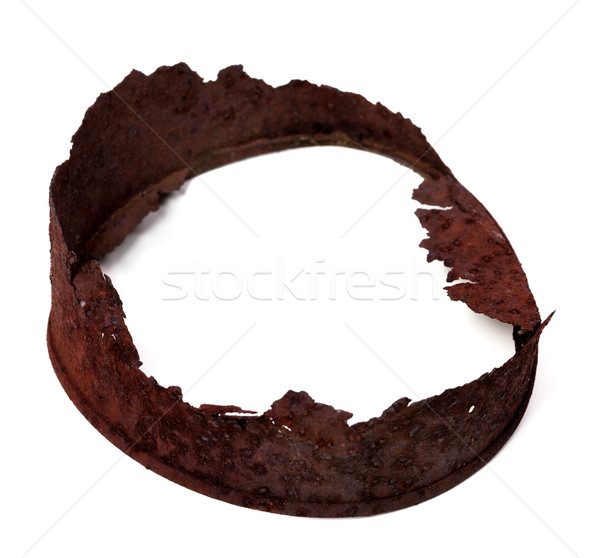 Ramki starych zardzewiałe cyna puszka odizolowany Zdjęcia stock © BSANI